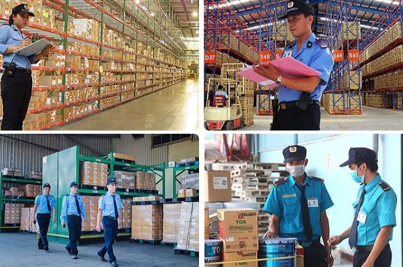 Bảo vệ tuần tra giám sát kho hàng ngăn chặn trộm cắp